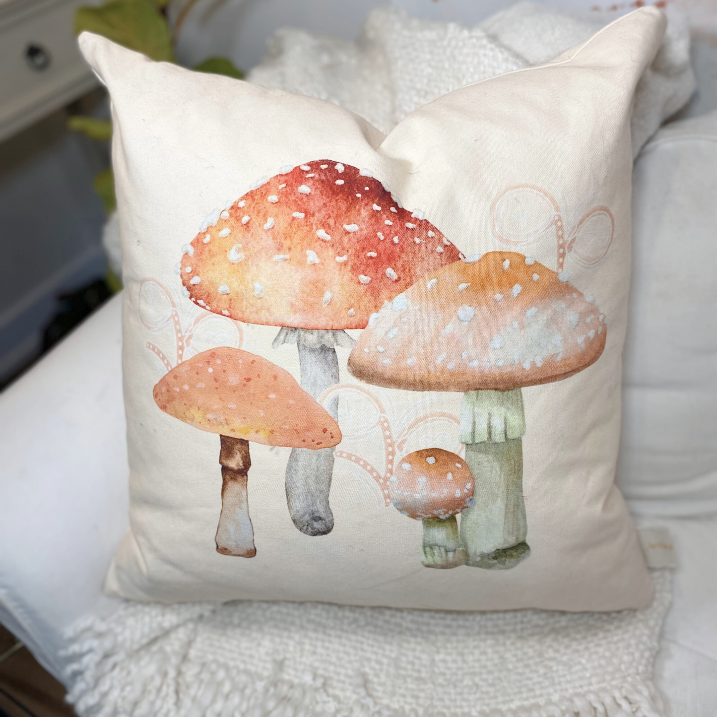 Magic Mushroom + Cushion Cover 22" x 22"