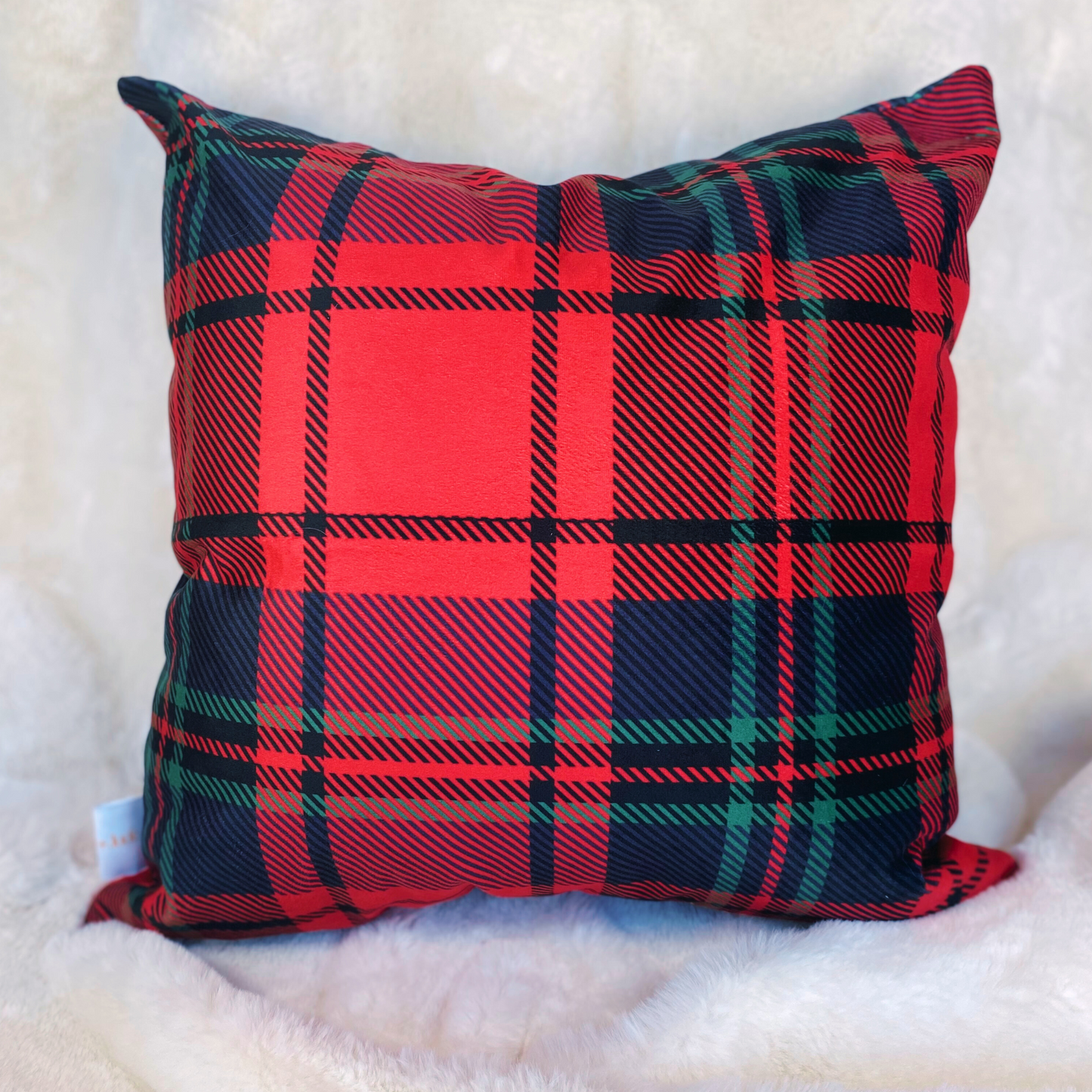 Classic Red Plaid+ Cushion Cover 22" x 22"